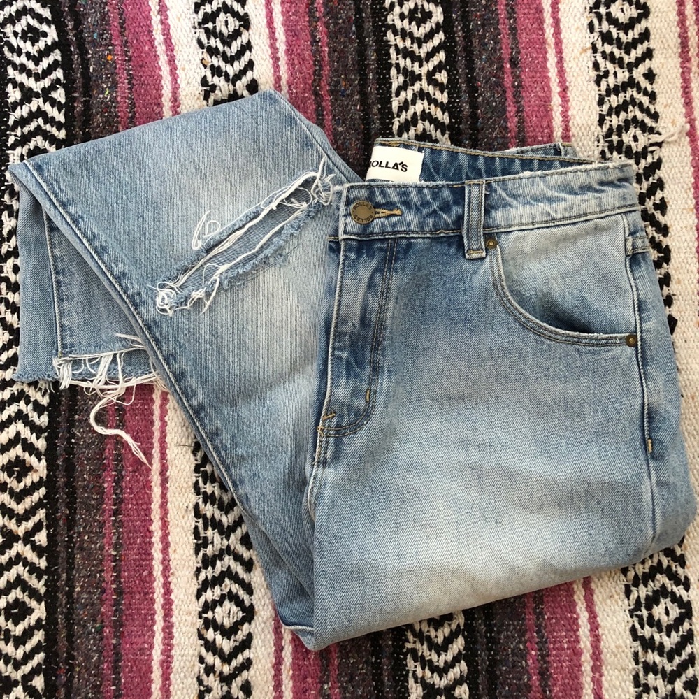 Rolla’s Miller Skinny Mid Rise Destroyed Jeans